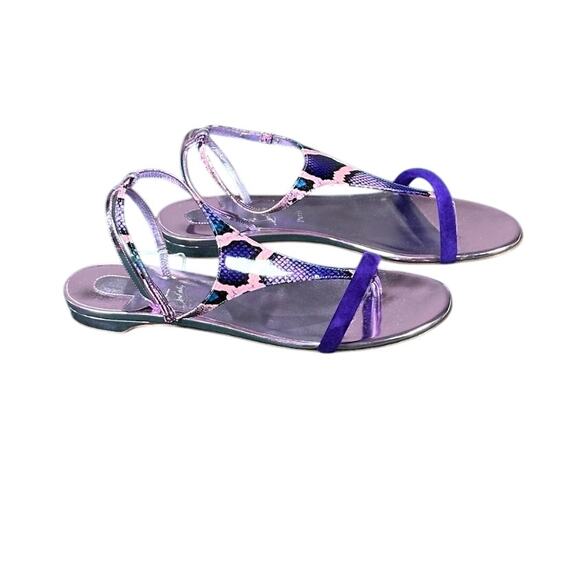 Christian Louboutin Athinita Leather Flat Sandals Jacaranda Purple Sz 40 NIB - Picture 2 of 5